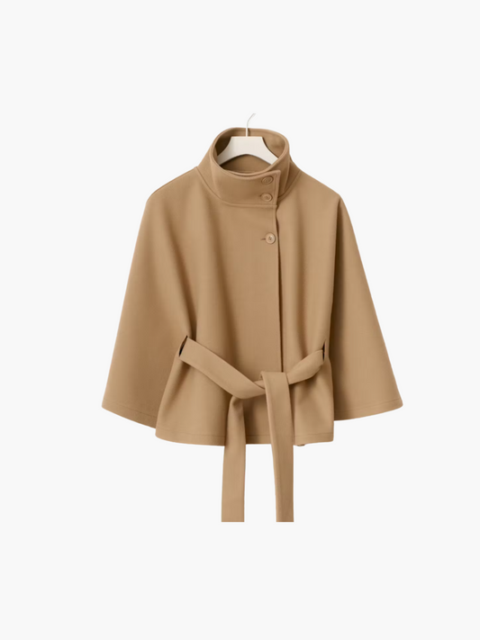 Elegant Belted Cape Coat