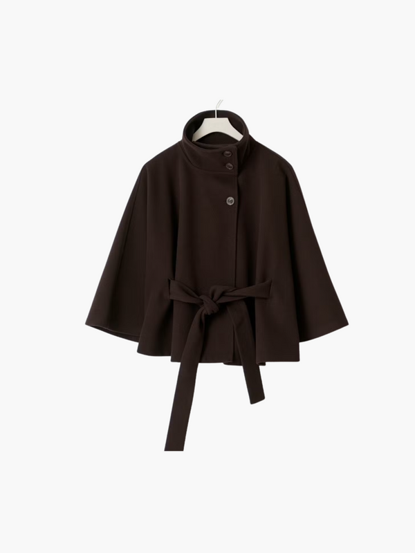 Elegant Belted Cape Coat