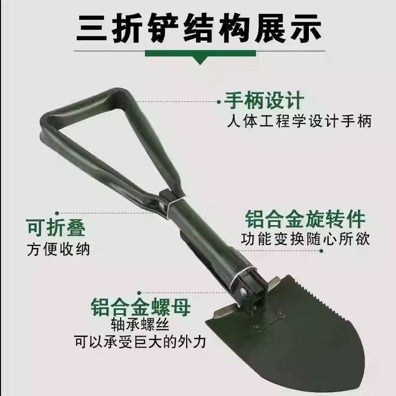 Multifunctional folding shovel