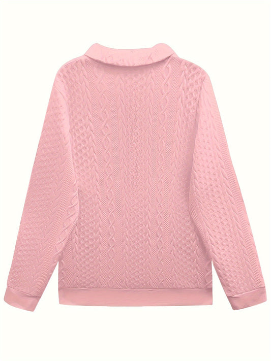 Elegant Long Sleeve Zipper Pocket Sweatshirt
